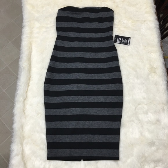 Express Stripe Stretched Knit Tube Dress NWT size2 - Picture 2 of 7